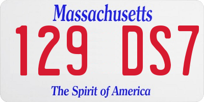 MA license plate 129DS7
