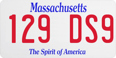 MA license plate 129DS9