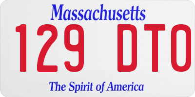 MA license plate 129DT0