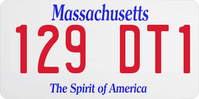 MA license plate 129DT1