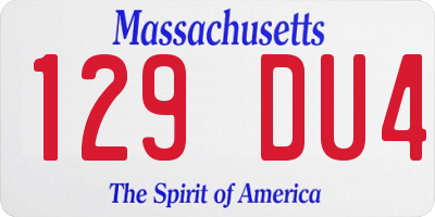 MA license plate 129DU4