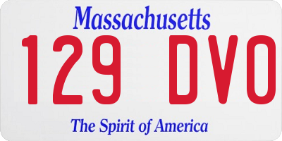 MA license plate 129DV0