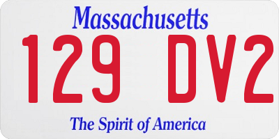 MA license plate 129DV2