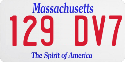 MA license plate 129DV7
