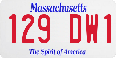 MA license plate 129DW1