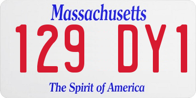 MA license plate 129DY1