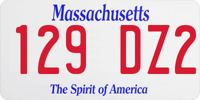 MA license plate 129DZ2