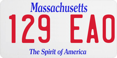 MA license plate 129EA0