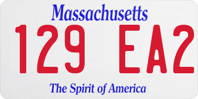 MA license plate 129EA2