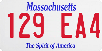 MA license plate 129EA4
