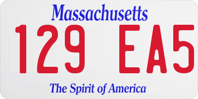 MA license plate 129EA5