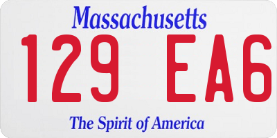 MA license plate 129EA6