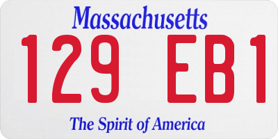 MA license plate 129EB1