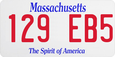 MA license plate 129EB5