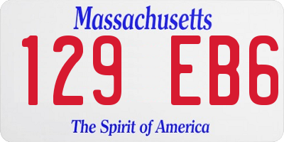 MA license plate 129EB6