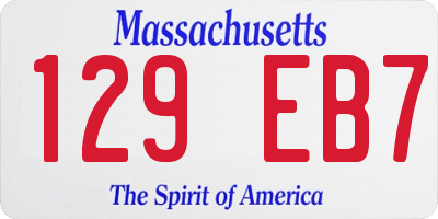 MA license plate 129EB7