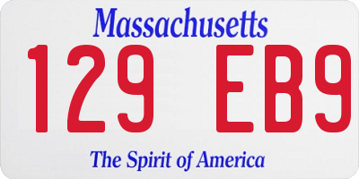 MA license plate 129EB9