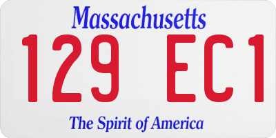 MA license plate 129EC1