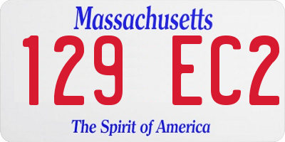 MA license plate 129EC2