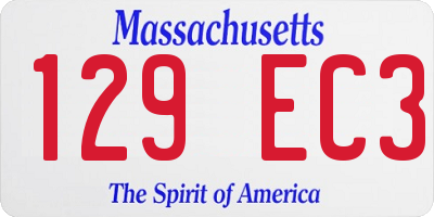 MA license plate 129EC3