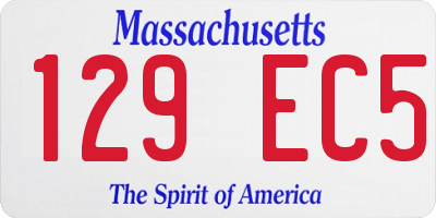 MA license plate 129EC5
