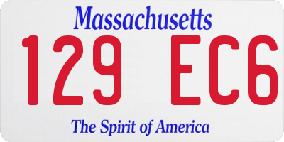 MA license plate 129EC6