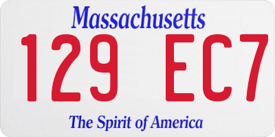 MA license plate 129EC7