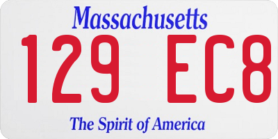 MA license plate 129EC8