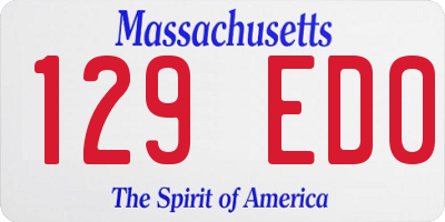 MA license plate 129ED0