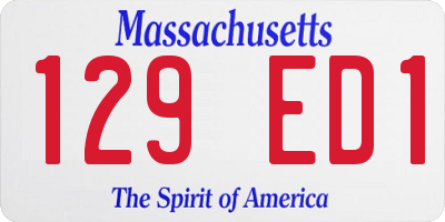 MA license plate 129ED1