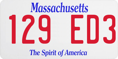 MA license plate 129ED3