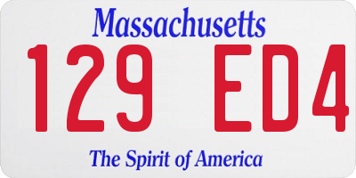 MA license plate 129ED4