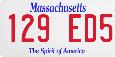 MA license plate 129ED5