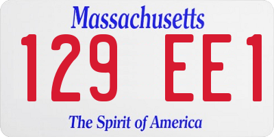 MA license plate 129EE1
