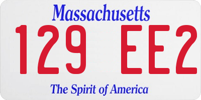 MA license plate 129EE2