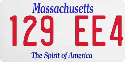 MA license plate 129EE4