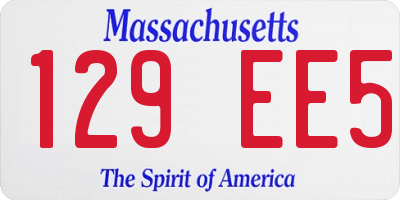 MA license plate 129EE5