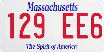 MA license plate 129EE6