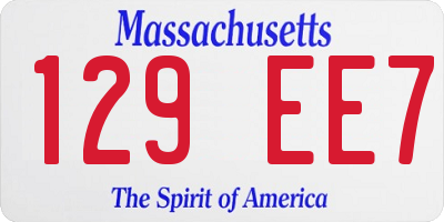 MA license plate 129EE7