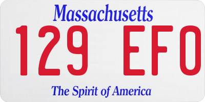 MA license plate 129EF0