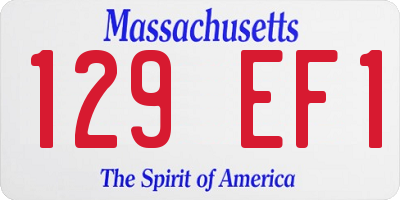 MA license plate 129EF1