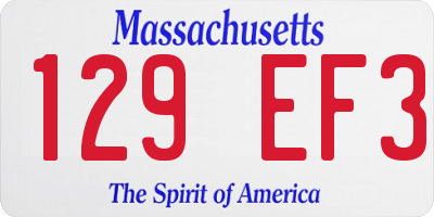 MA license plate 129EF3