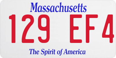 MA license plate 129EF4