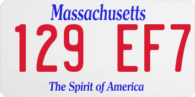 MA license plate 129EF7
