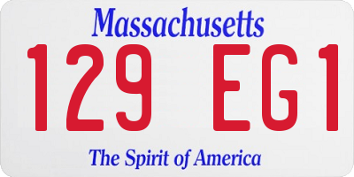 MA license plate 129EG1