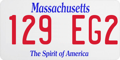 MA license plate 129EG2