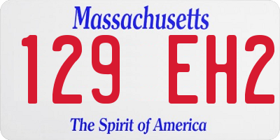MA license plate 129EH2