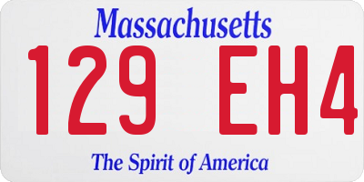 MA license plate 129EH4