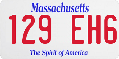 MA license plate 129EH6