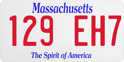 MA license plate 129EH7